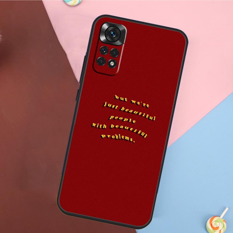 Red Aesthetics Doodles Art Cover For Xiaomi Redmi Note 14 13 12 9 10 11 Pro 9S 10S 11S 12S Redmi 14C 10C 12C 13C Case