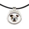 Buldog Angielski, Bulldog -Naszyjnik Ze Zdjęciem I Napisem Geometryczny Marki Art-Dog