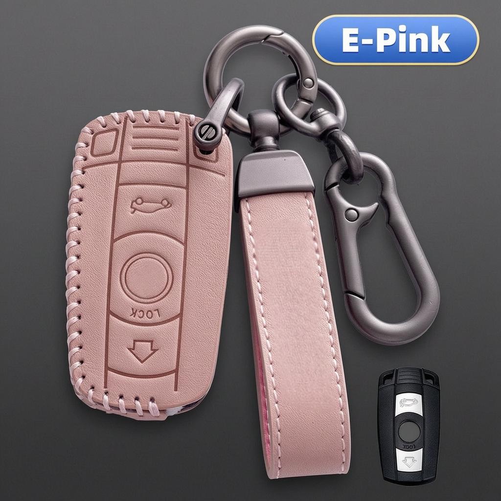 For Bmw Leather Key Cover E46 E53 E60 E70 E71 E83 E87 E90 3 5 6 7 Series X3 X5 X6 Z4 Remote Key Fob Case Protector