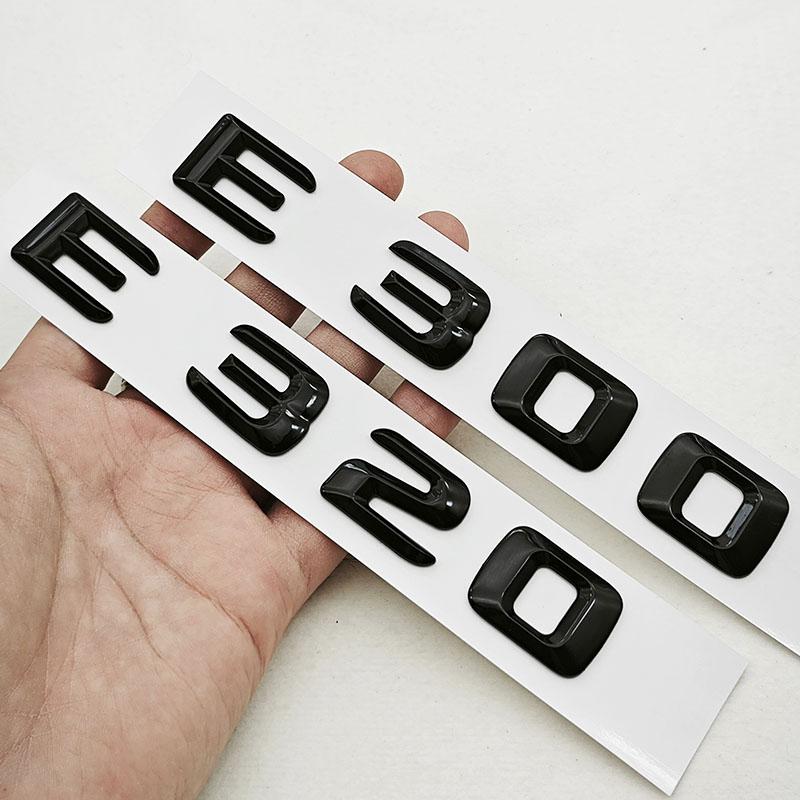 3D ABS Glossy Black Car Letters Logo E300 E220 E320 E200 Rear Trunk Badge Emblem For Mercedes Benz E Class E300 E320 Accessories