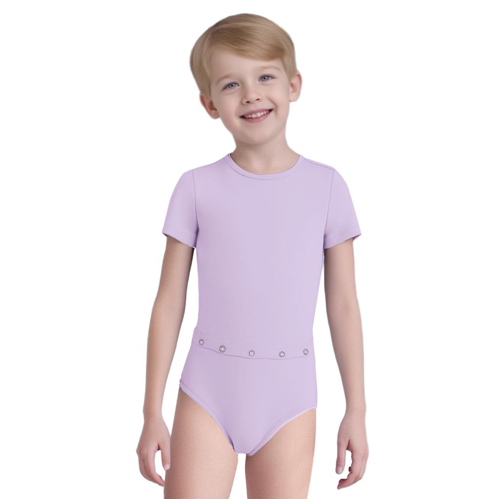 Unisex Ubranka Dziecięce Adaptacyjne Zapięcie na plecach Niewidoczny Zamek Błyskawiczny Zapobiegające Rozbieraniu Kombinezon Okrągły Dekolt Krótki Rękaw Body