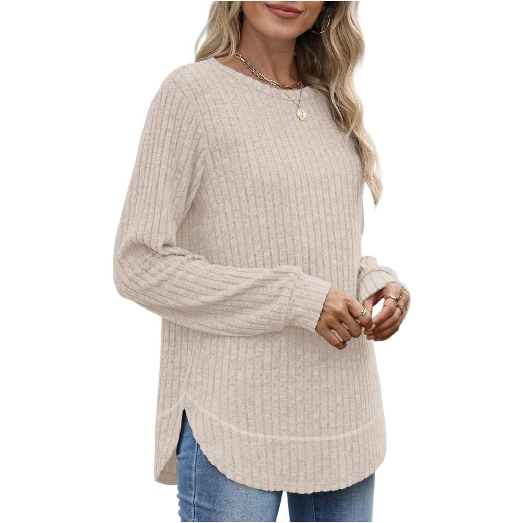 Women's Solid-color Fashionable Round-neck Top
