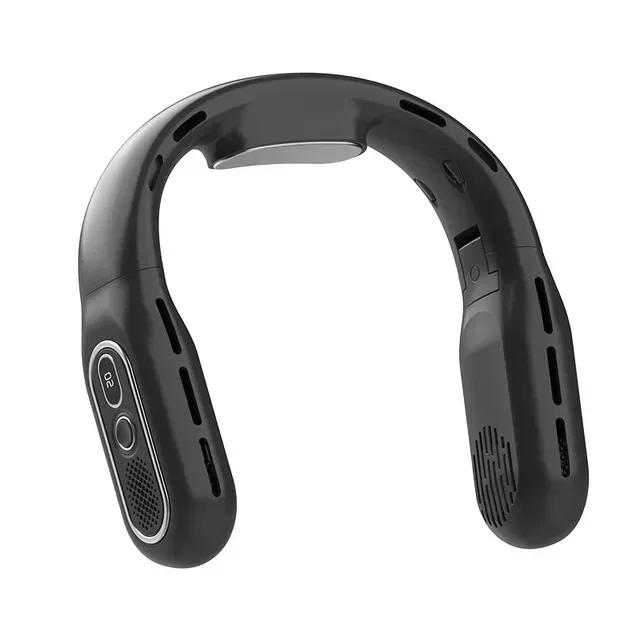 Wearable Foldable Hanging Neck Fan 3000mAh USB Rechargeable Fan Portable Air Cooler Portable Conditioner Outdoor Summer Cooler чёрный