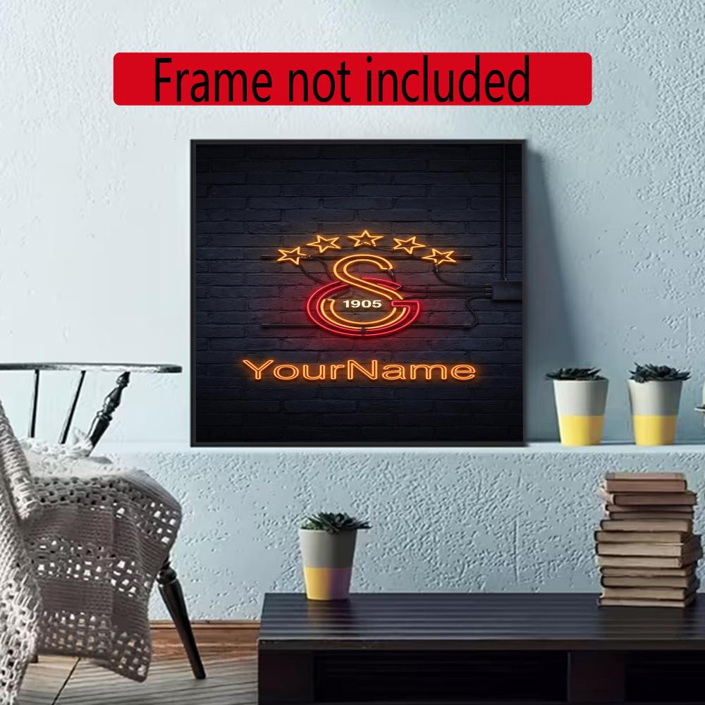 Galatasaray Personalized Name Round Diamond Painting Kit Diamond Embroidery Painting Rhinestones Mosaic Frameless Handwork Decoration Arts