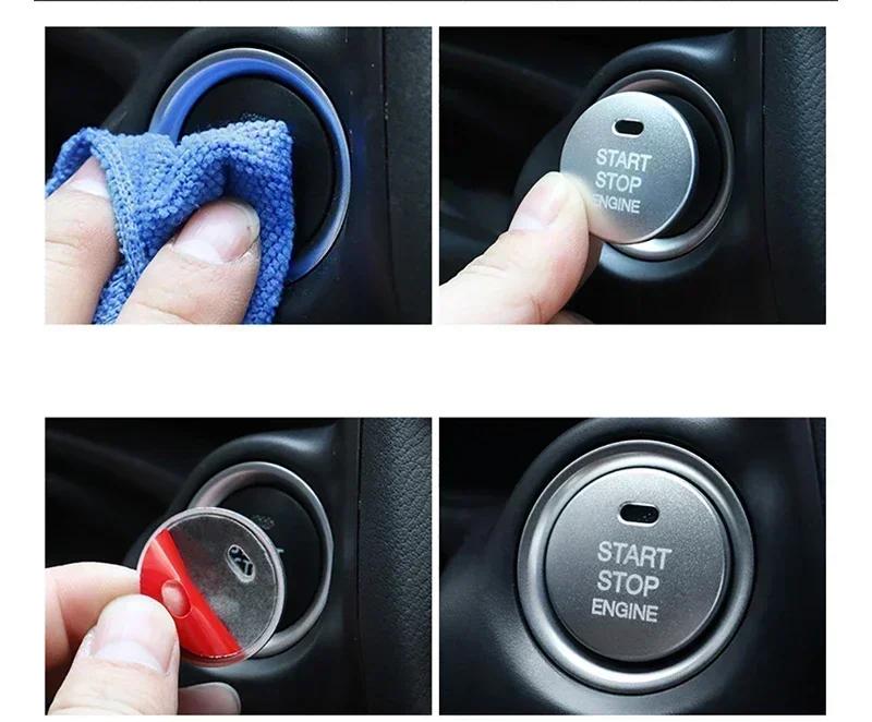 Car Interior Ignition Key Ring Cover Sticker For Mazda CX5 CX3 Axela Atenza Engine Start Stop Switch Button Trim Accessories