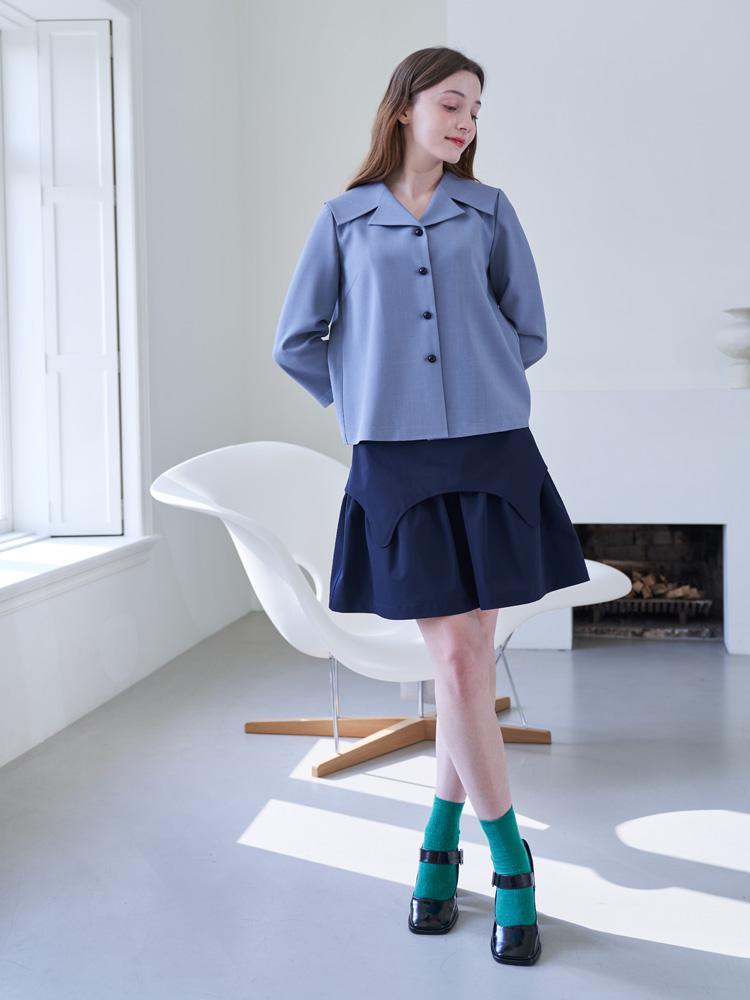 L By L Cone Navy Frill Skirt