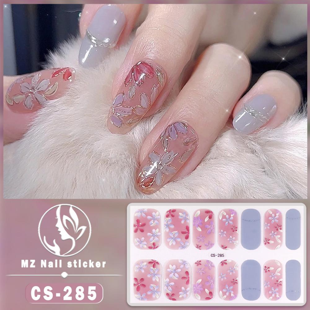 New waterproof no-bake gel nail polish film full sticker New Year's nail art film paper nail film paper patch