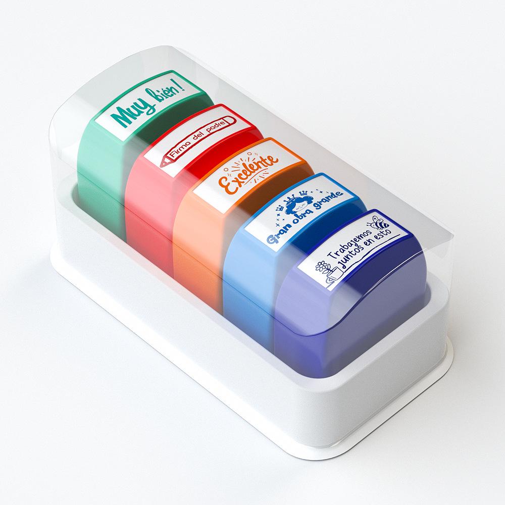 

Colorful Teacher Comments Stamp Set - 5 or 8 Pieces (Portuguese, Spanish, Russian)