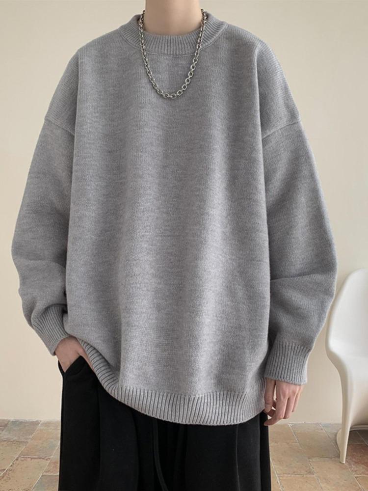 Korean Style Winter Pullovers for Men Autumn Winter Thickened Loose Sweaters Trendy Hong Kong Japanese Style