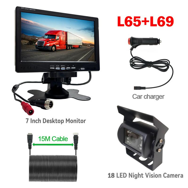 4.3/7 inch Car Reversing AV/4-pin Connector Backup Camera Vehicle 12-24v Rear View Monitor Mirror Parking Kit