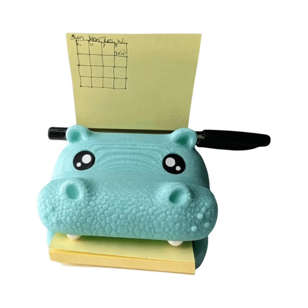 Cute Design Hippo Desktop Organizer Cartoon Style Desktop Storage Organizer Student Use темно-синий