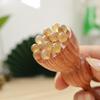 Green Sandalwood Lotus Head Massage Comb - Cute Rabbit Design for Women's Eye Acupoint and Meridian Relief.