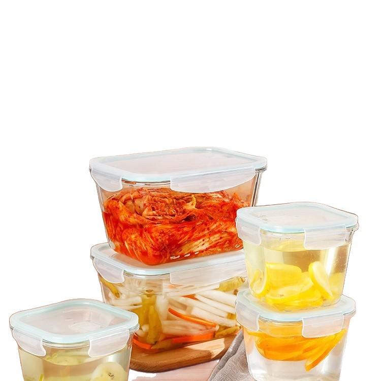 Sheng Bangrong Szklany hermetyczny pojemnik na żywność do mikrofalówki do przechowywania i utrzymywania świeżości, lunchbox na Kimchi i warzywa marynowane