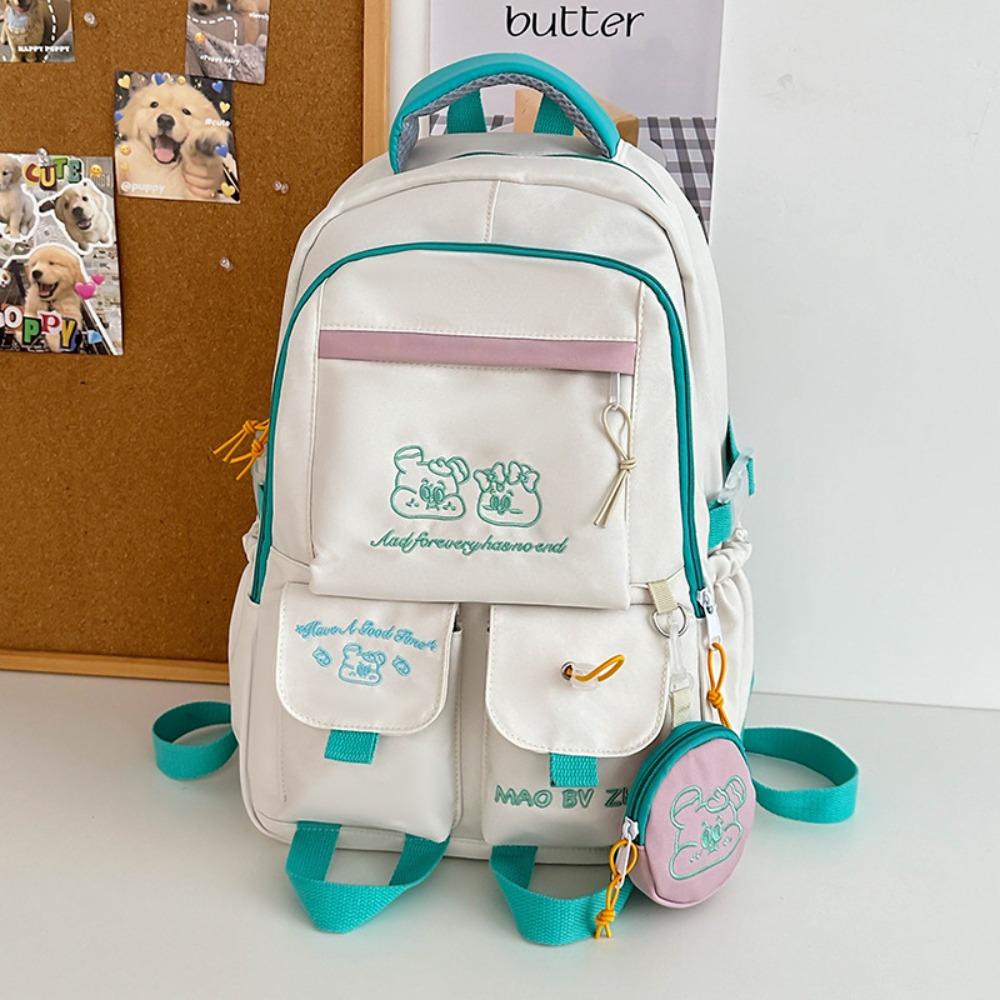 

Новый рюкзак большой вместимости, повседневный, легкий, школьная сумка, многофункциональная сумка через плечо, женский белый