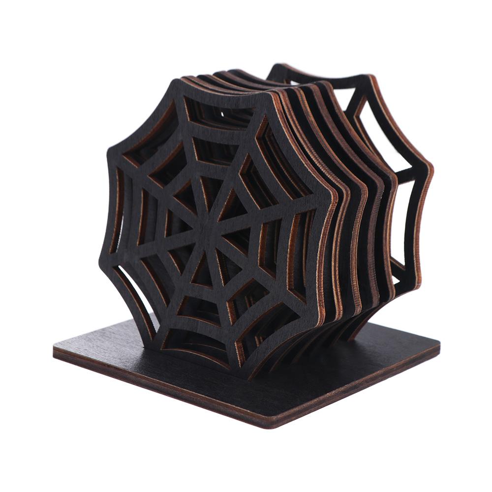 Hollow Out Spider Web Coasters Spooky Table Cup Mats Unique Halloween Place mats Home Decoration
