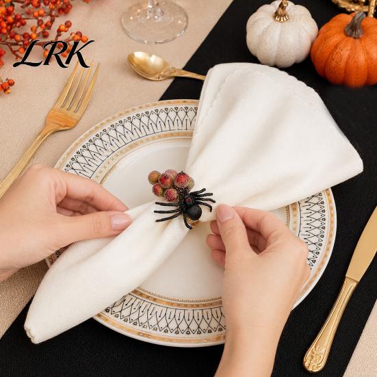Holiday Table Setting Decor Halloween Napkin Ring, Pumpkin, Eyeball, Spider, Skull Holder Durable Rings for Dinner Decor, Party Supplies Ring