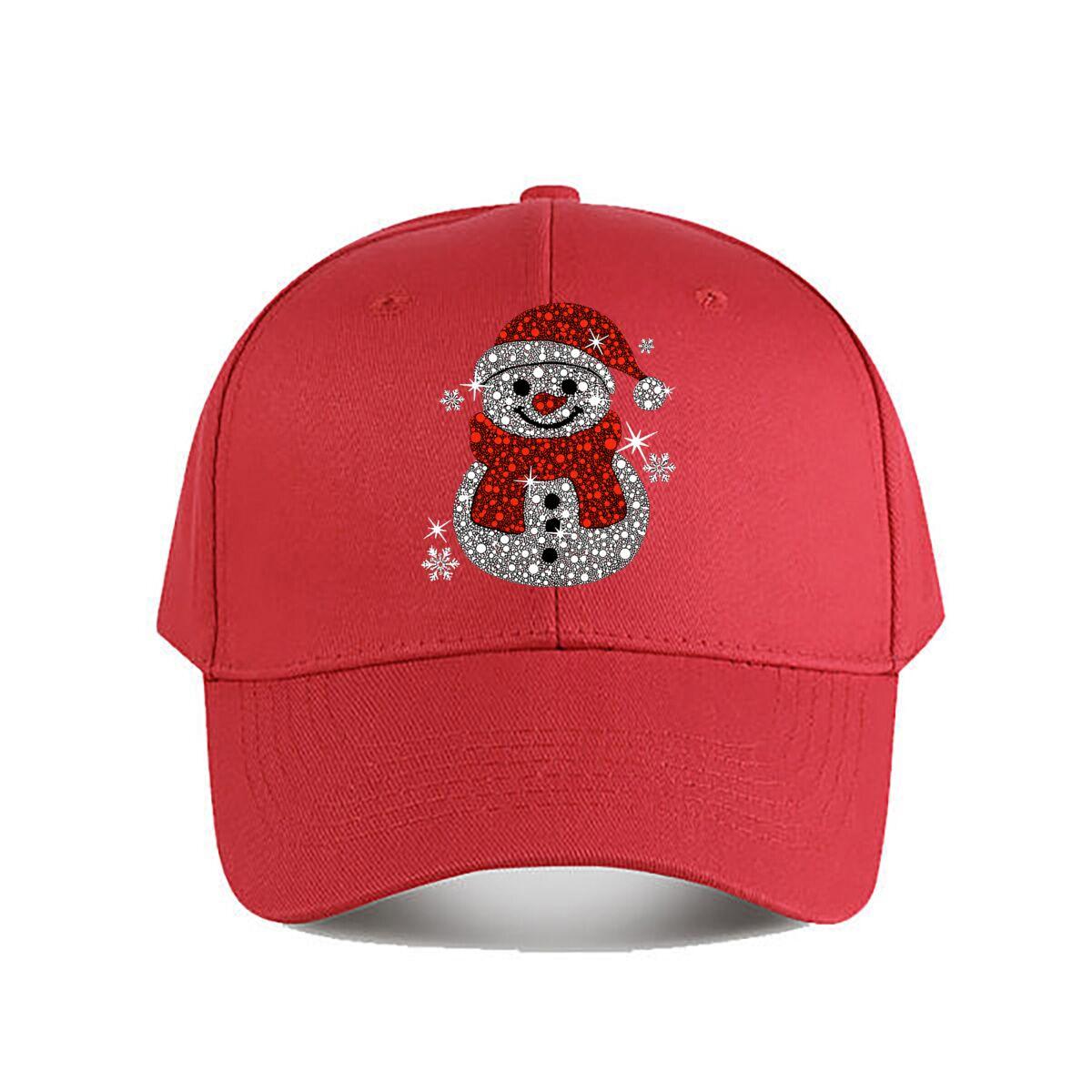 Sparkling SnowUnisex Snowflake Christmas Baseball Cap Fashion Unisex Sunhat Womens Outdoor Sports One Size