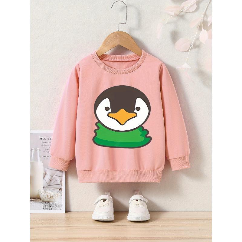 Spring/ Autumn Kids' Casual Penguin Hoodie, Round Neck