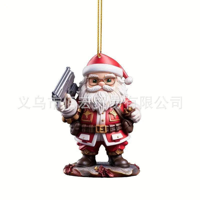 And Bright Fun Santa Claus Handheld Gun Ornament For Merry Christmas Tree Hanging