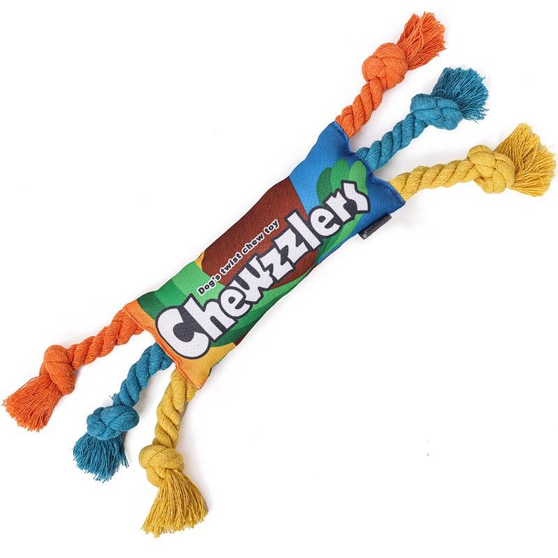 

Pet Dog Toys Dog Molar Bite-resistant Cotton Rope Knot Rainbow Candy Pet Toys for Small Dog Puppy Cleaning Teeth Pet Chew Toys Candy Rope Knot