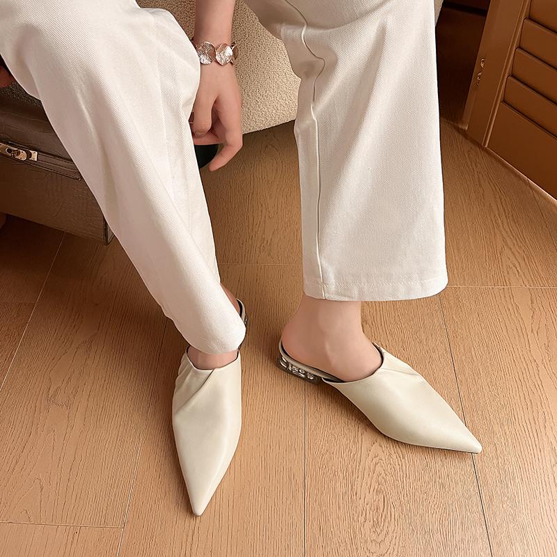 Fashion 2025 New Baotou Half Slippers Female Summer Wear Muller Shoes Sandals Woman Shoes High Heels Sexy Shoes for Women Sandals