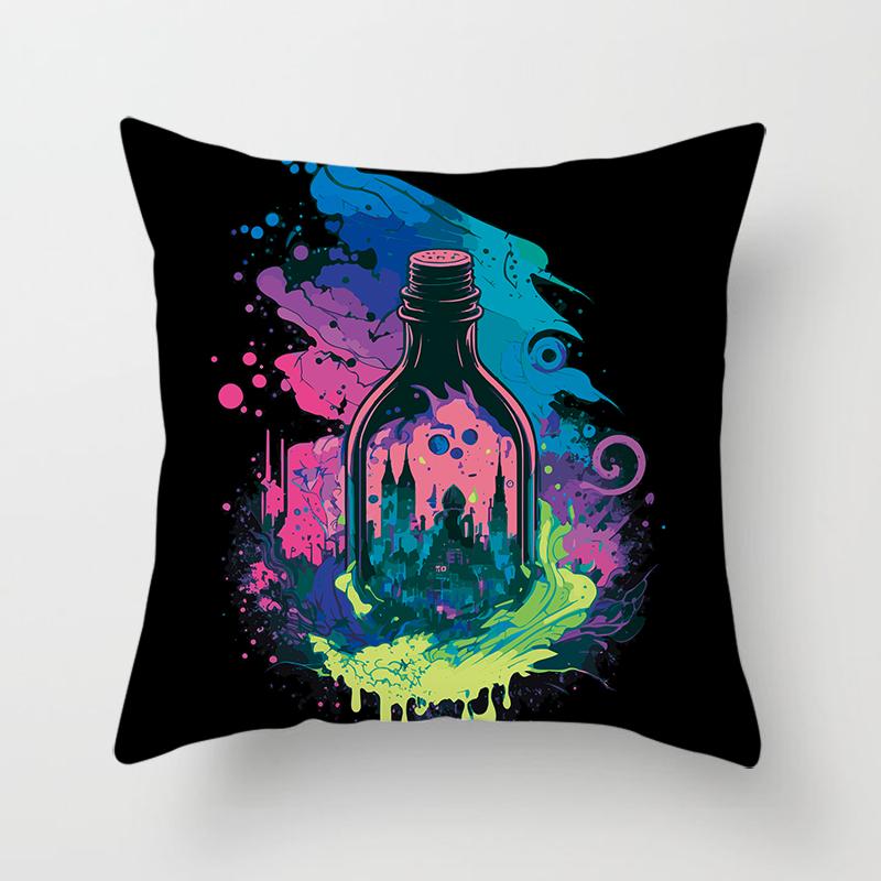 Fashion magic bottle pillowcase decoration printing square  car sofa fashion cushion cover 45*45cm home improvement