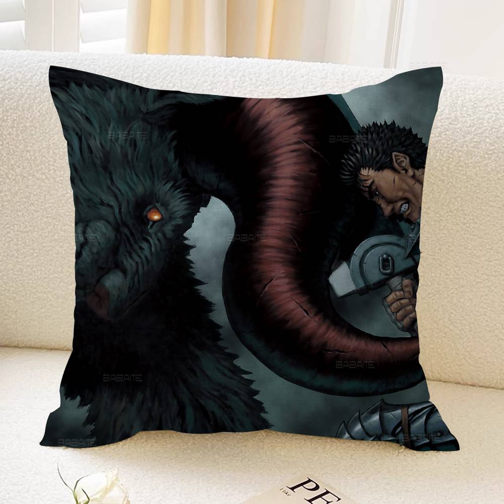 Berserk Guts Hot Anime Cushion Cover Inches Farmhouse Decor Home Throw Pillow Covers For Couch Decorations