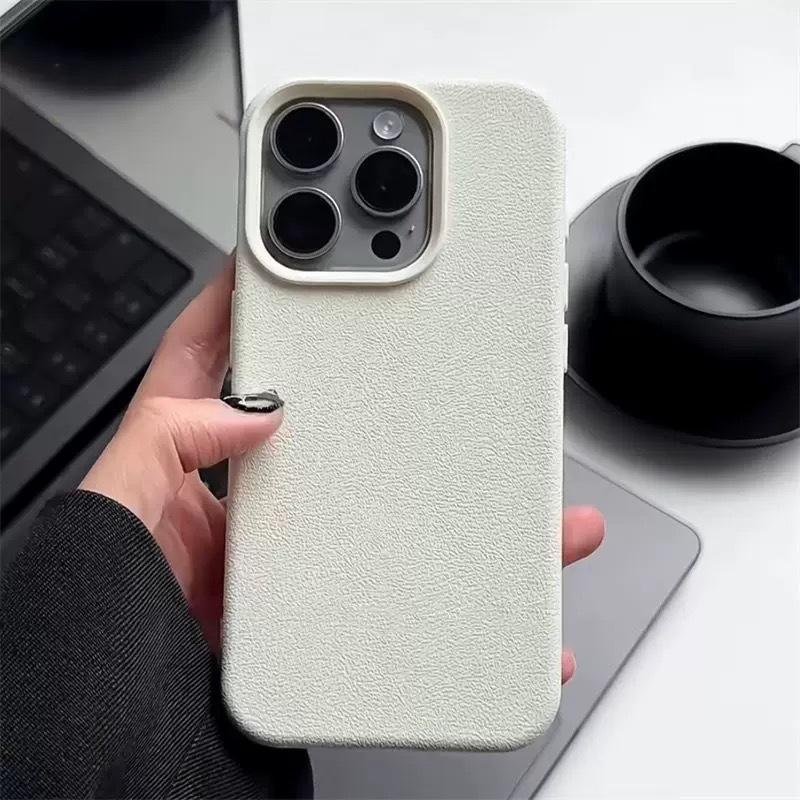 Luxury Matte Soft Leather Candy Phone Case For iPhone 17 16 15 14 Plus 13 12 11 Pro X XS Max XR Shockproof Silicone Bumper Cover