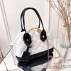 Chain Simple Small Bag Autumn and Winter New Fashion Diamond Shell Bag Contrasting Color Women's Handbag Shoulder Bag