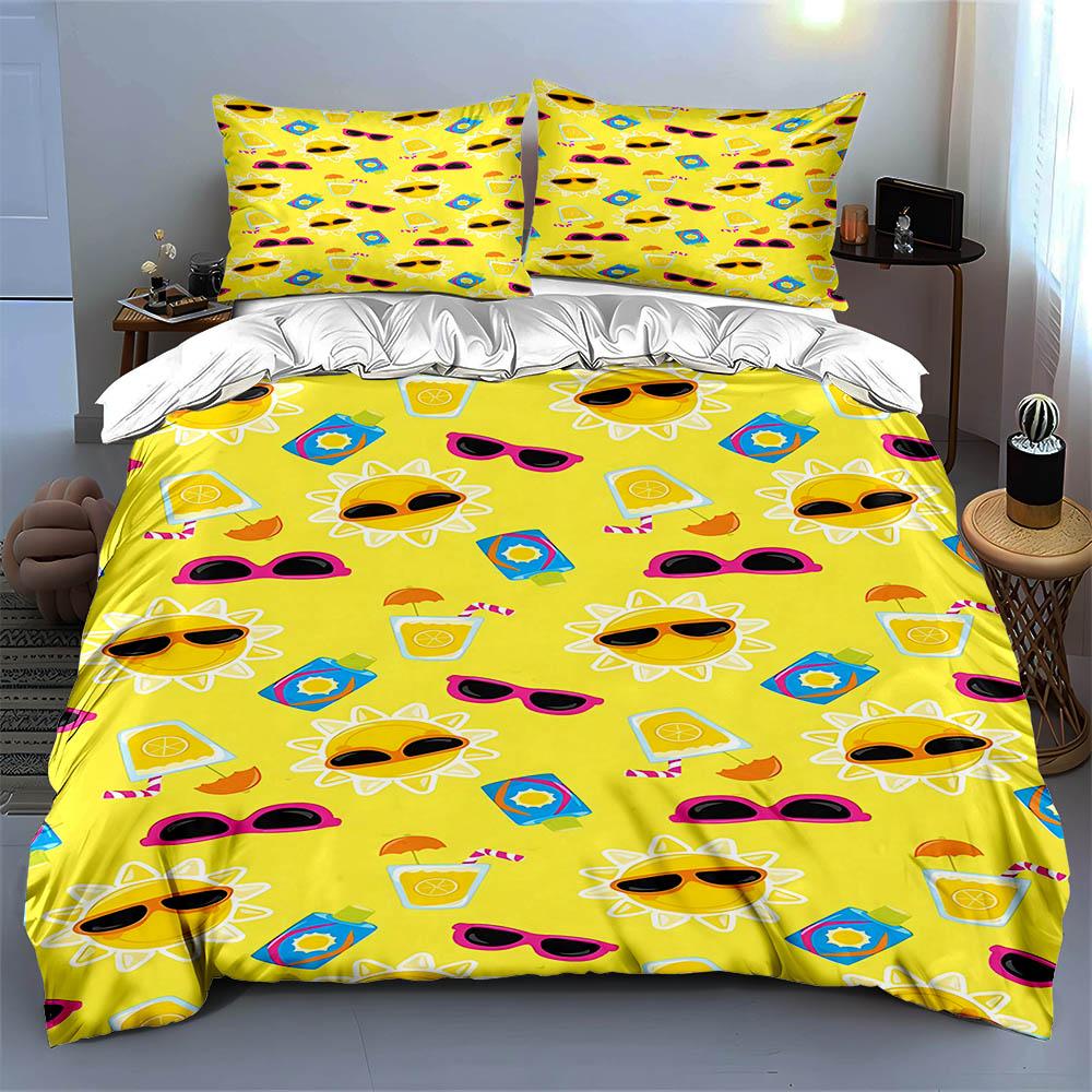 Sunny, Vibrant, Playful. Bedding Duvet Cover Sets Duvet Covers Pillowcases Gifts (1 * Duvet Cover 2 * Pillowcases, Without Duvet Insert)