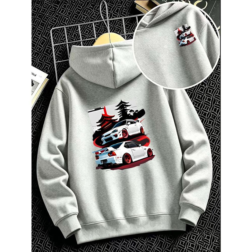 Children's Hooded Sweater Japanese Sports Car Landscape Printing Comfortable and Soft Casual Spring and Autumn Models
