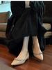 Edition~ Rhinestone nude inner heightening pointed commuter single shoes women's gentle Mary Jane evening shoes