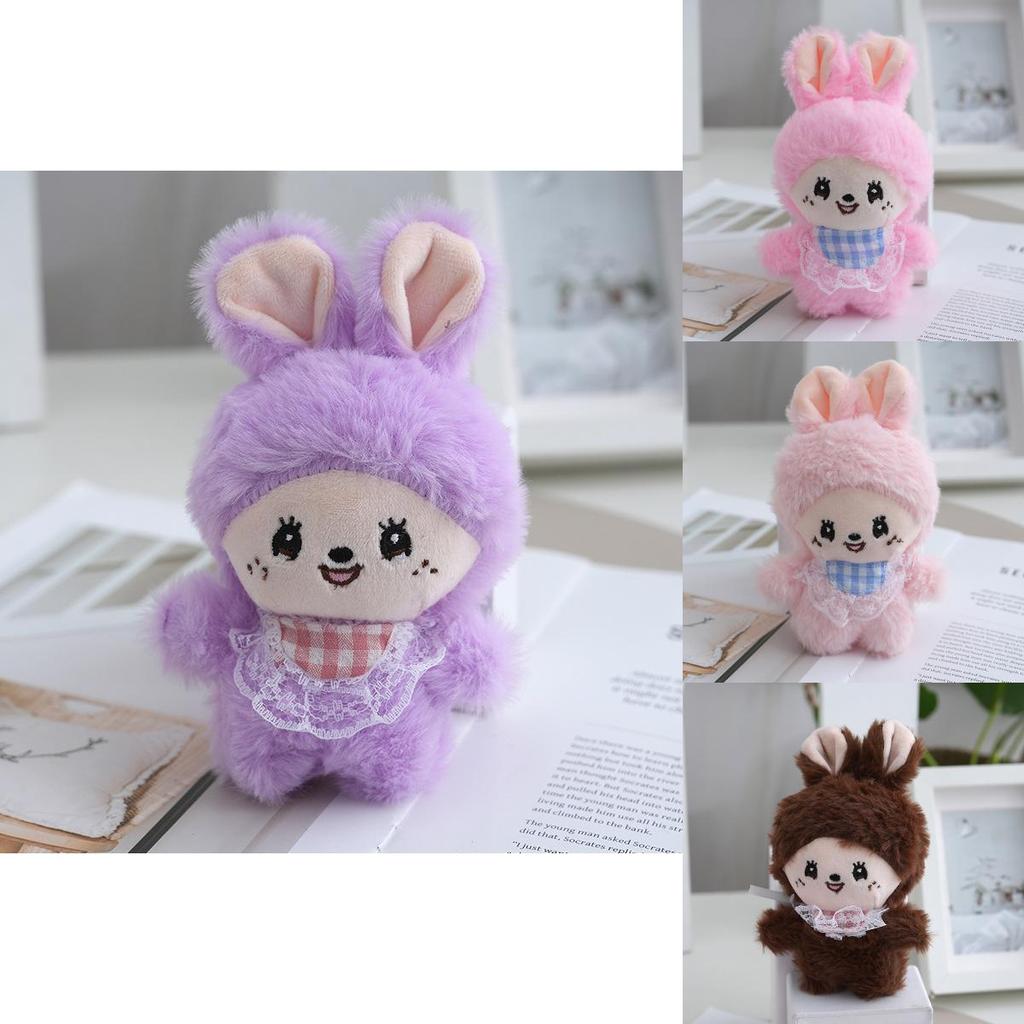 15cm Plush Adorable Monkey Doll Keychain In Brown Deep Pink Light Pink And Colors Purple