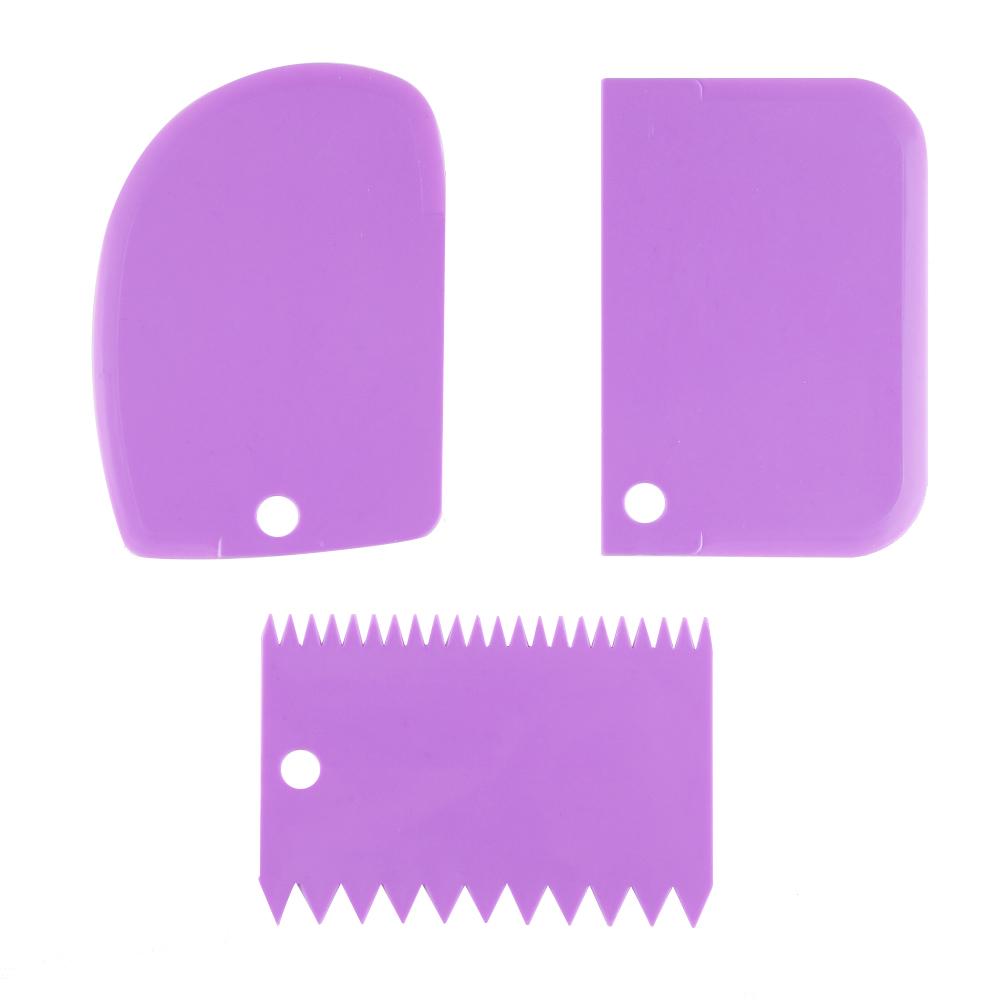 3pcs/lot Dough Cake Cutter Slicer Spatula For Cake Cream Scraper Pasty Cutters Scraper Irregular Teeth Edge Diy Scraper