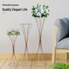 Wedding Wrought Iron Gold Flower Stand Decoration with Slim Waist Design