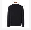 Semi fine spun round neck wool sweater with cashmere and sheep wool, men's knitted jacquard warm pullover sweater