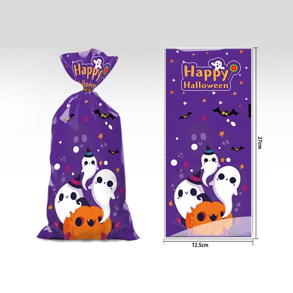 50pcs DIY Halloween Candy Bag Kids Favors Gift Wrapping Bag New Snack Packaging Pouch  Halloween