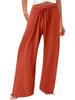 Bohemian Solid Color Drawstring Beach Pants - New Loose Casual Trousers