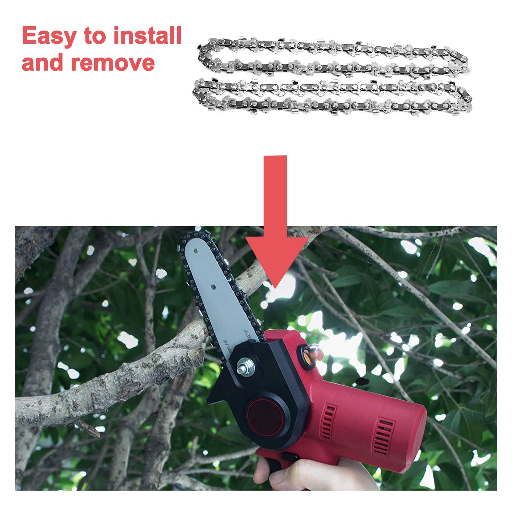 

BHBL 2Pcs 4-Inch 1/4inch Guide Saw Chain Mini Chainsaw Chain for 4 Inch Cordless Electric Protable Battery Handheld Chainsaw China Mainland