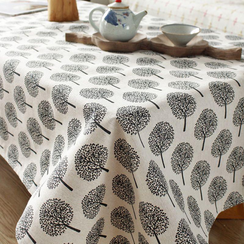

Japanese Style Minimalist Cotton Linen Tablecloth Japanese Style Fresh Rectangular Dining Table Tablecloth For Home Cover Cloth Square Towel Fabric Shallow happiness tree 70 * 70cm