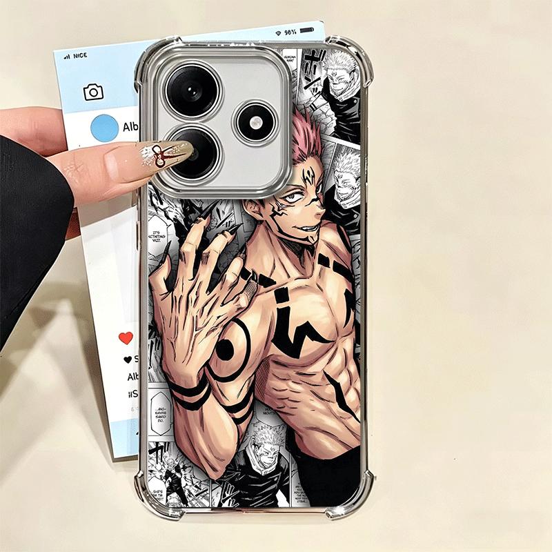 Anime Ryomen Sukuna JUJUSU Soft Phone Case For Xiaomi Redmi Note 14 15 Pro Plus 13 12 11S 11T 5G 10 9S 9 Plating Anti-Fall Funda