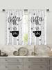 2pcs Kitchenware Printing Decoration Rod Small Curtain Kitchen Curtain for Decorating Bedrooms Study Room Cafes and Living Rooms