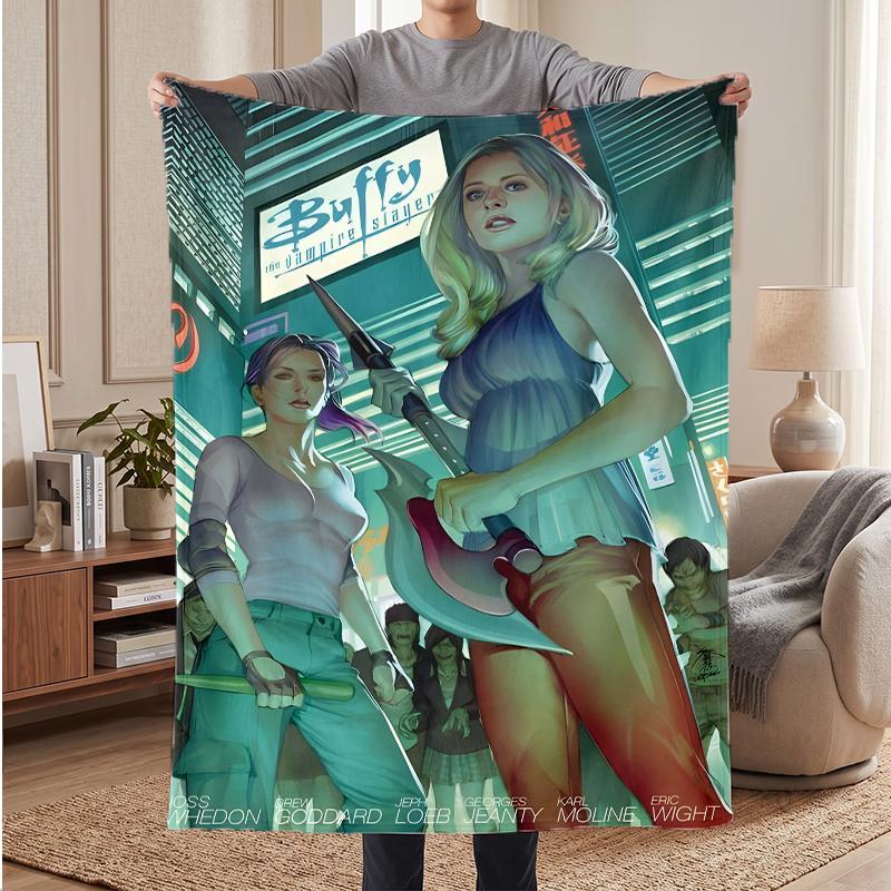 באפי קוטלת הערפדים שמיכות פלנל רכות וחמות שמיכה נוחה לקישוט הבית למתנה