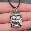 17 stilar Buddha-staty Hänge Halsband Svart Läderkedja Halsband Fabrikspris Handgjorda Smycken