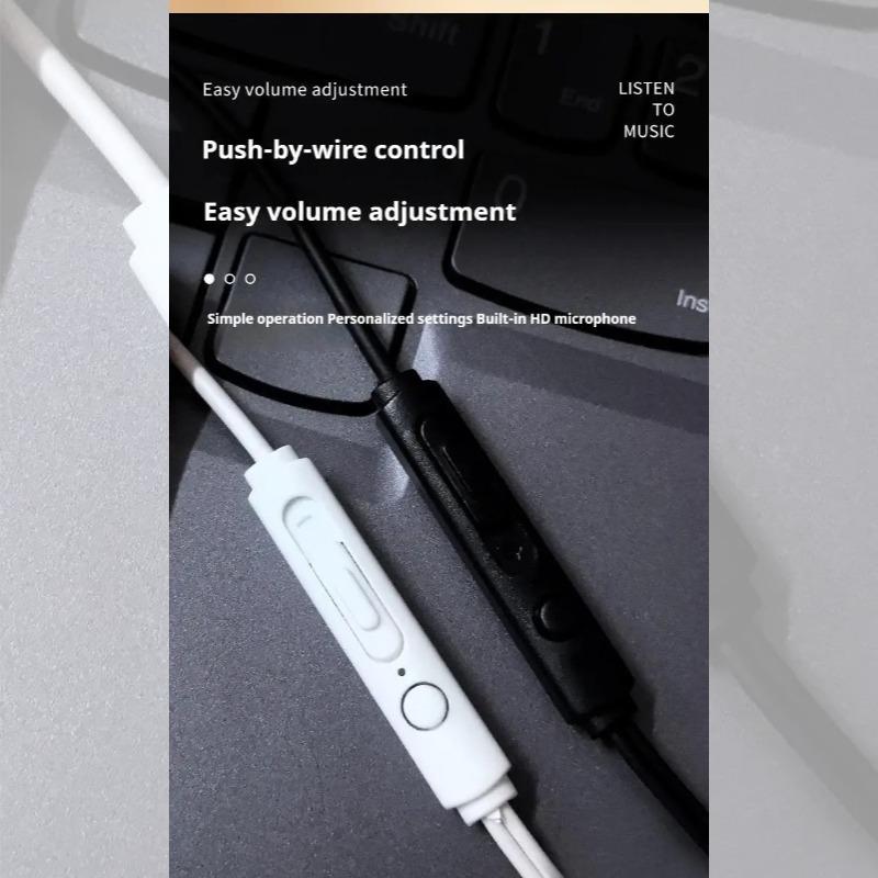 Kablet hodetelefon In-ear Type-c 3,5 mm øretelefon Øreklemme Med mikrofon Mikrofon Hodetelefoner Øredobber Sportshodesett For ledningskontroll og mikrofonanrop