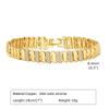 Bracciale a Catena Fermagli 14K Placcato Oro Zirconia Cubica Cinturino per Orologio Maglie Spesse Regolabile Impilabile Gioielli Per Donna Ragazza Regalo