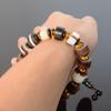Authentic Agate Wire-Wrapped Bracelet - Unisex Buddhist Beads Rosary, New Chinese Style, Matte Finish
