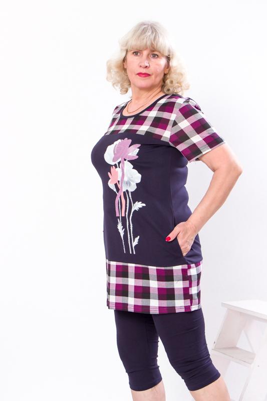 Set – Women's Cotton Tunic & Capri Pants, Breathable Homewear, Summer, 8056-005-33 HC