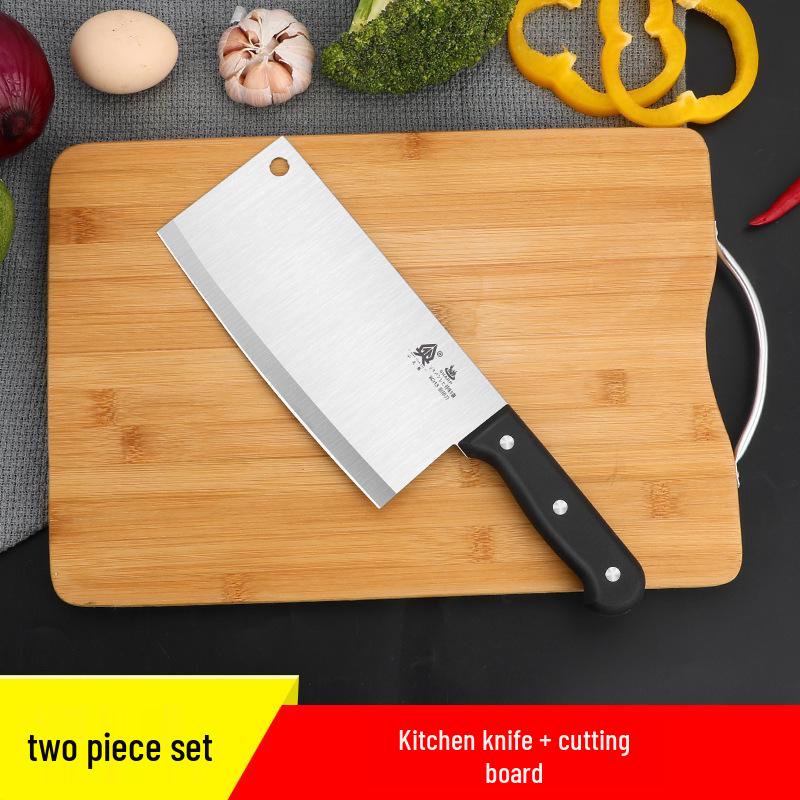 Bamboo Kitchen Knife & Cutting Board Combo - Two-in-One Fruit & Vegetable Knife Set