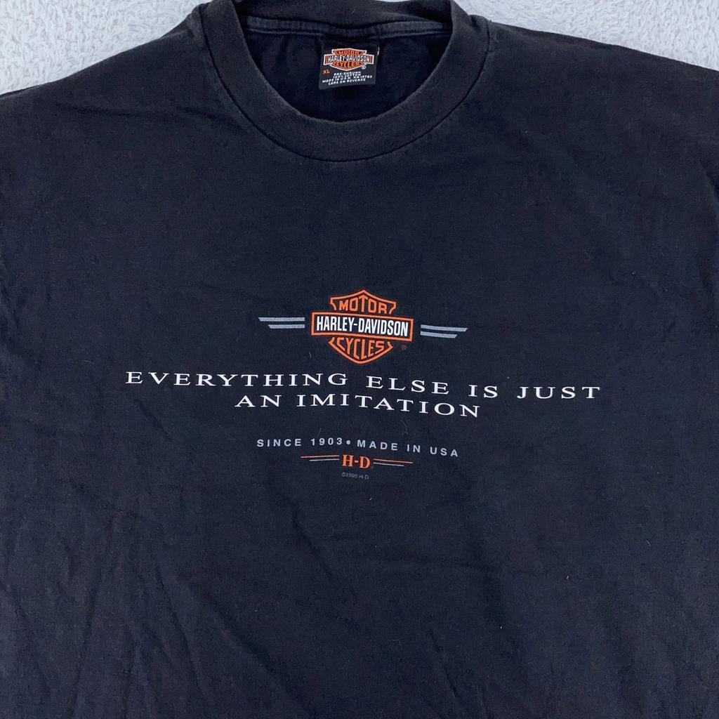 Vintage Harley-Davidson T-shirt Herr XL Svart New York City Motorcykel Biker 90-tal